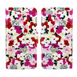 iPhone 5C Slim Flip Design Wallet Case (Flower)